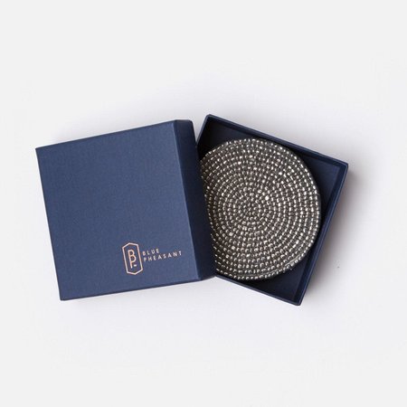 Blue Pheasant Aria Silver Coasters Set