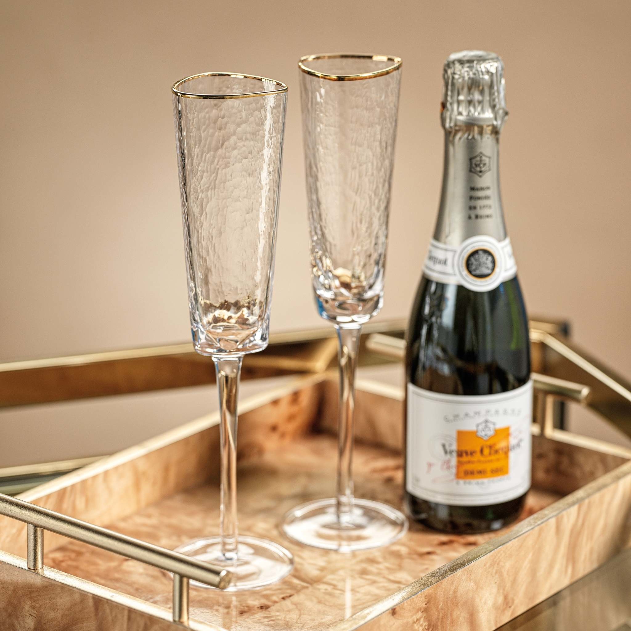 Zodax Gold Rim Champagne Flute