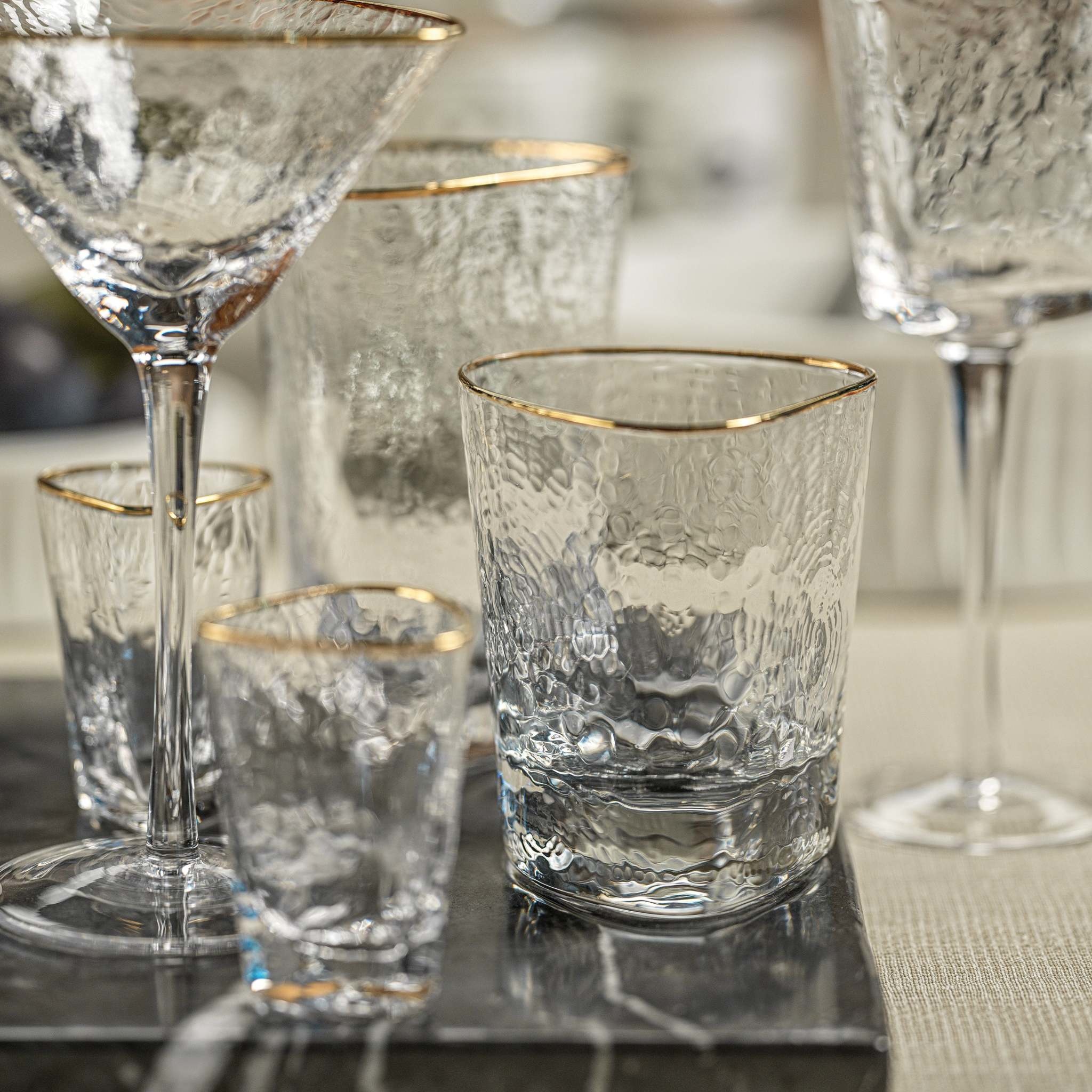 Zodax Gold Rim Old Fashion Glass