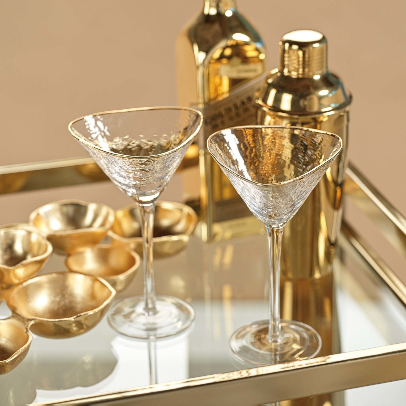 Martini Glass Gold Rim Saltwater House