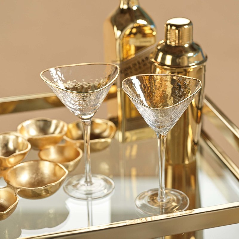 Zodax Gold Rim Martini Glass