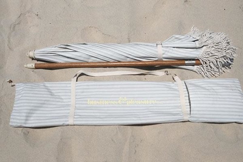 Business & Pleasure Premium Beach Umbrella Sage Stripe