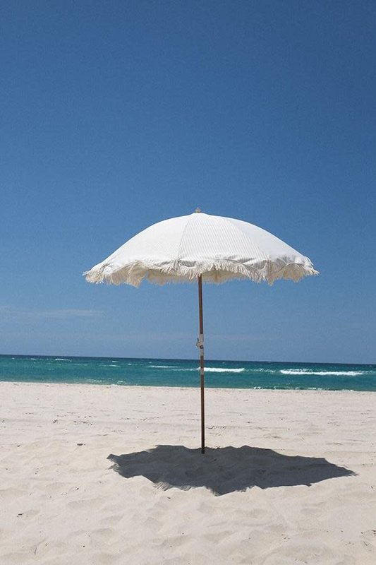 Business & Pleasure Premium Beach Umbrella Sage Stripe