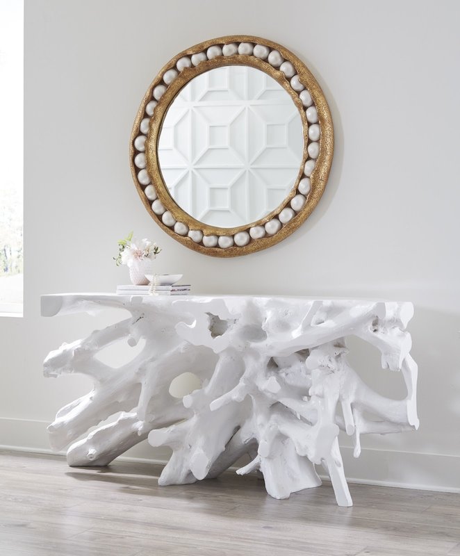 Phillip's Collection Cast Root White Console Table