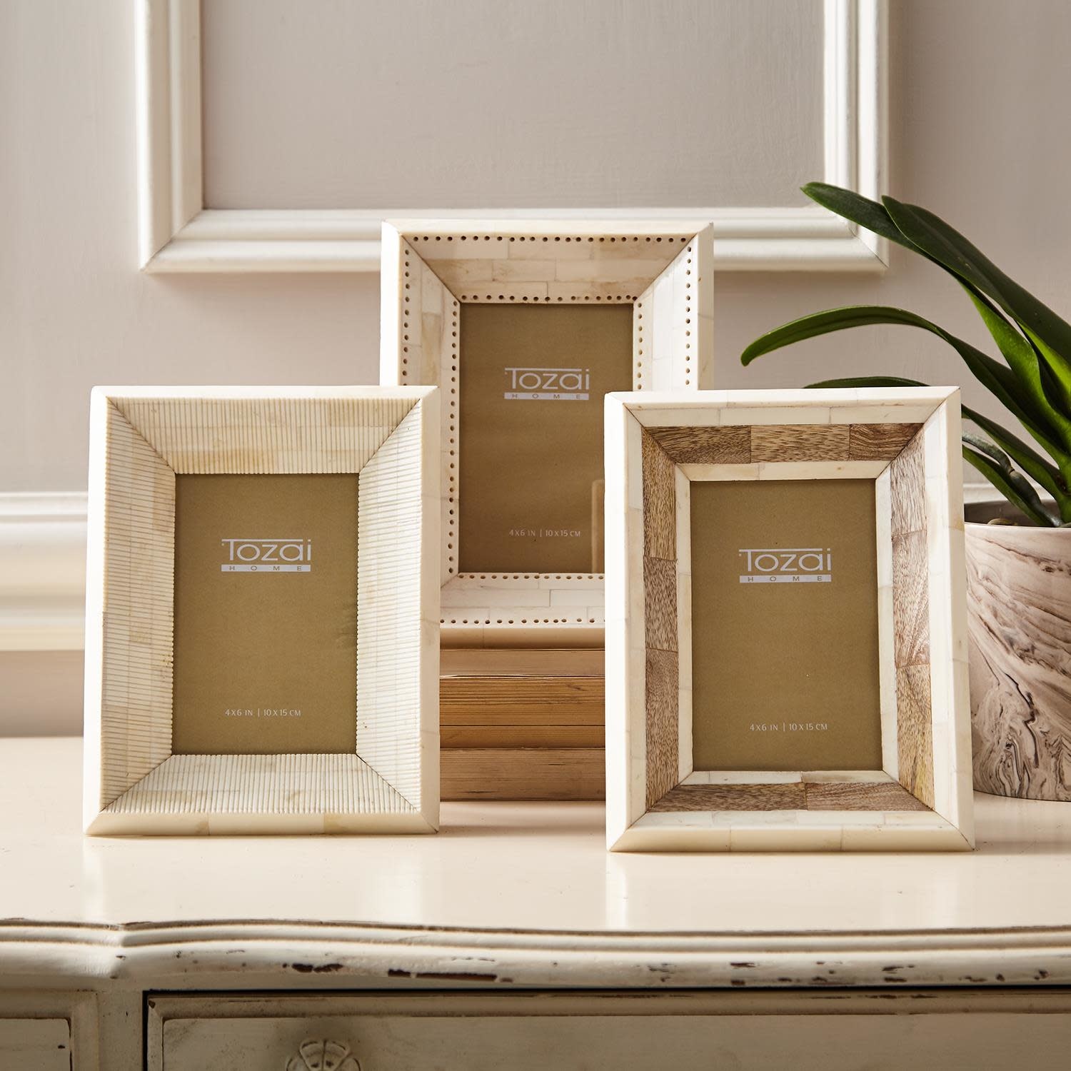 Two's Company Natural Bone Mosaic Frame 4 x 6