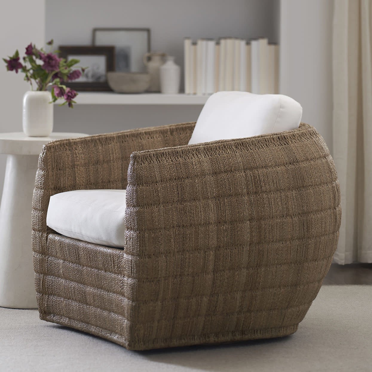 Palecek Ventura Swivel Lounge Chair Natural