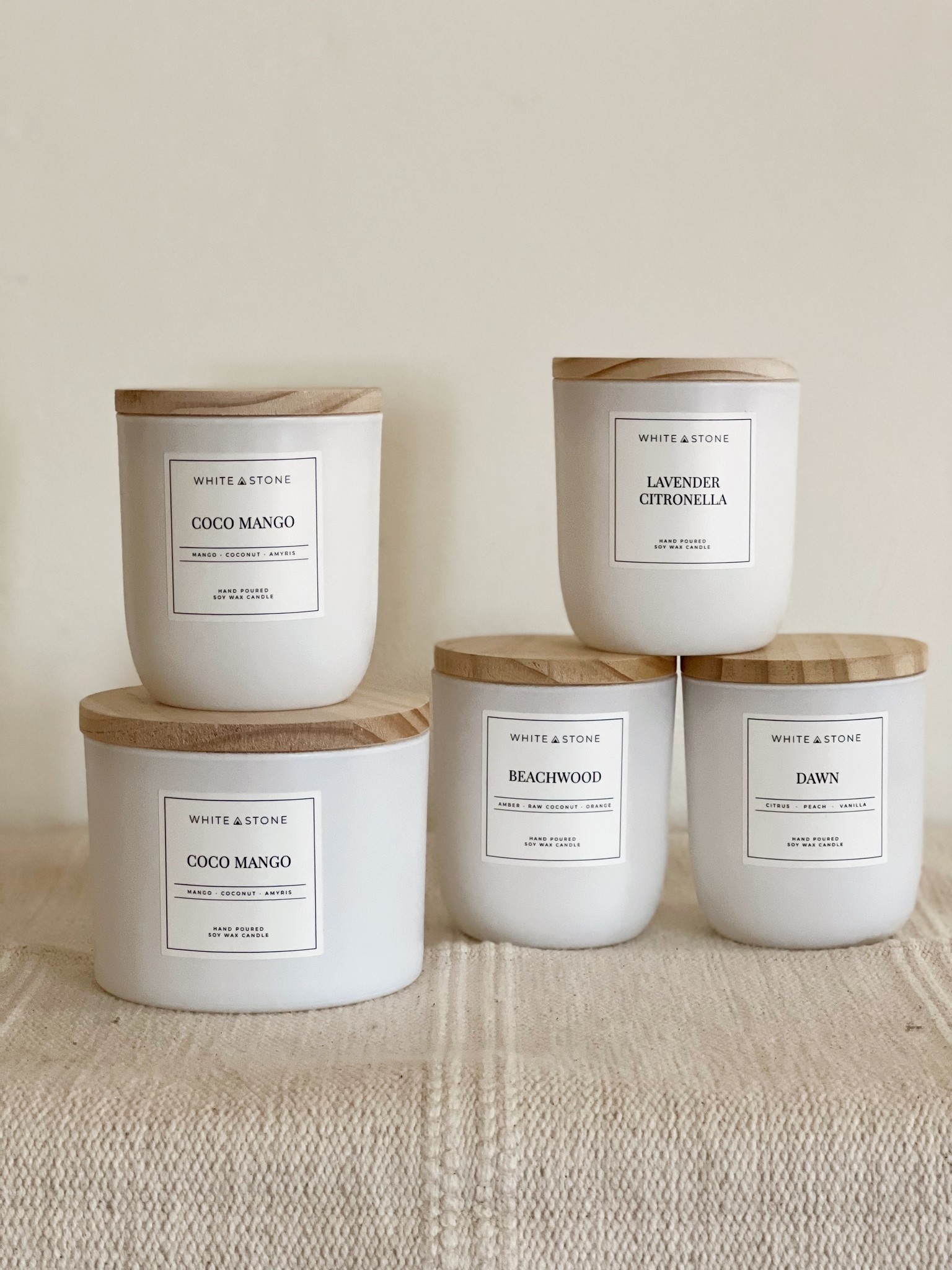 White Stone Candles White Stone Candle Coco Mango 1 Wick