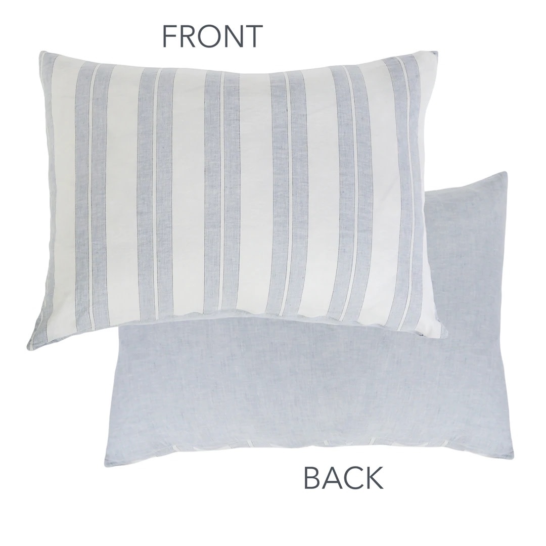 Pom Pom at Home Carter Pillow  Ivory/Denim 28 x 36
