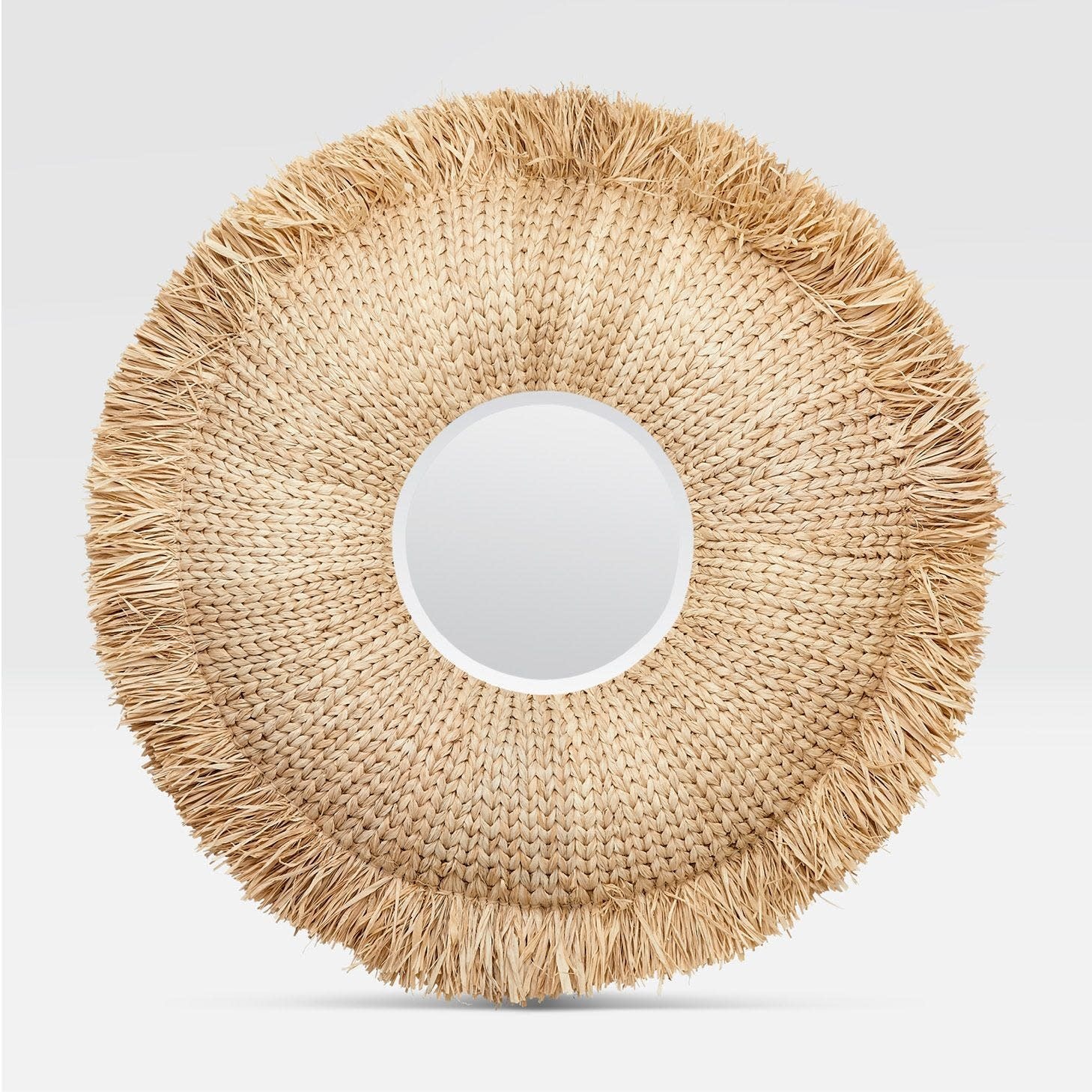 Made Goods Natural Raffia Mirror 46"D