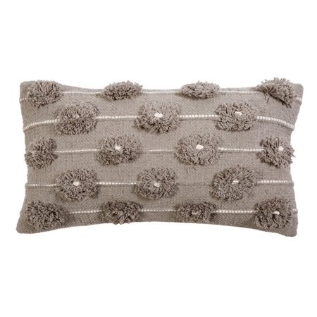 Pom Pom at Home Lola Hand Woven Pillow Taupe/Ivory 14x24