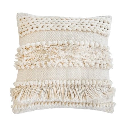 Pom Pom at Home Iman Hand Woven Pillow Ivory 20x20