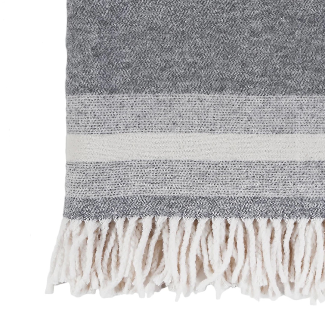 Pom Pom at Home Alpine Throw Grey/Ivory