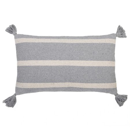 Pom Pom at Home Jane Hand Woven Pillow Blue Grey 14x24