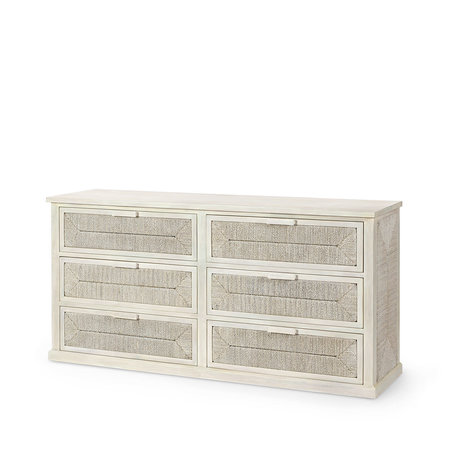 Palecek Santa Barbara Dresser White Sand 64"w x 18"dp x 32"h