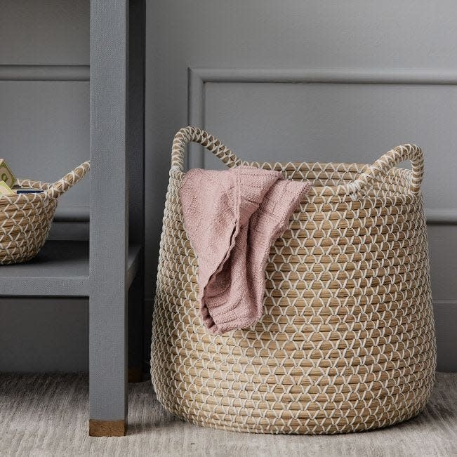Pigeon & Poodle Kendari Basket White/Natural Seagrass Small