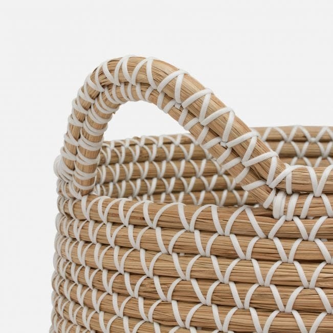 Pigeon & Poodle Kendari Basket White/Natural Seagrass Small