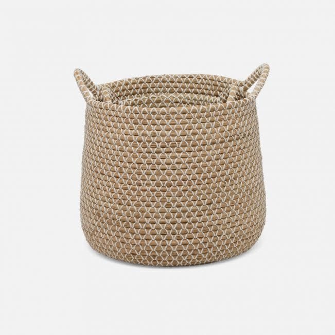 Pigeon & Poodle Kendari Basket White/Natural Seagrass Small