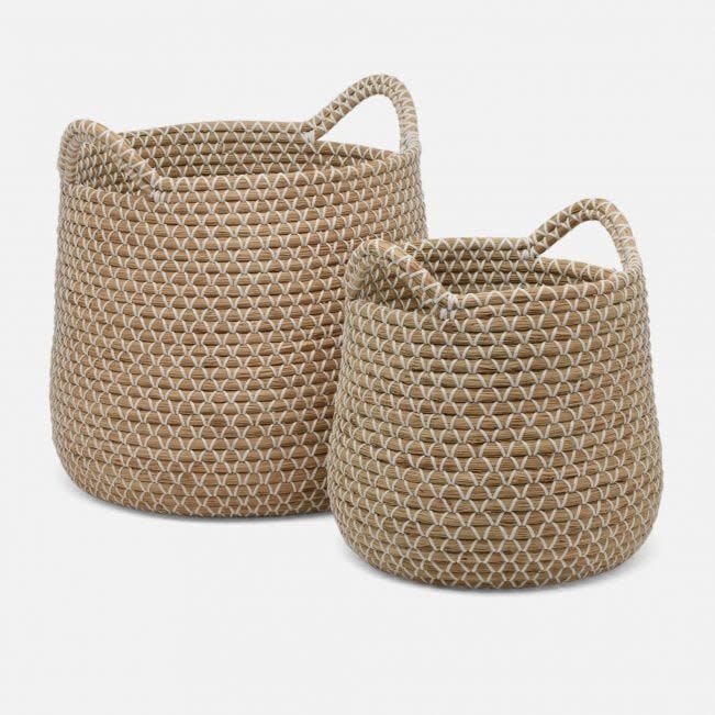 Pigeon & Poodle Kendari Basket White/Natural Seagrass Small
