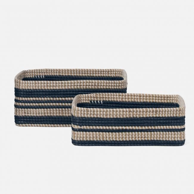 Pigeon & Poodle Arley Rct Basket Blue/Natural Seagrass Large