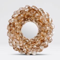 Made Goods Venus Mirror - Champagne Saddle Oyster Shell 45"D