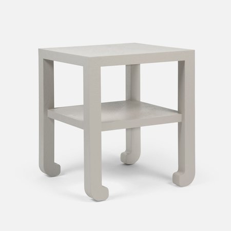 Made Goods Askel Side Table French Gray Faux Raffia
