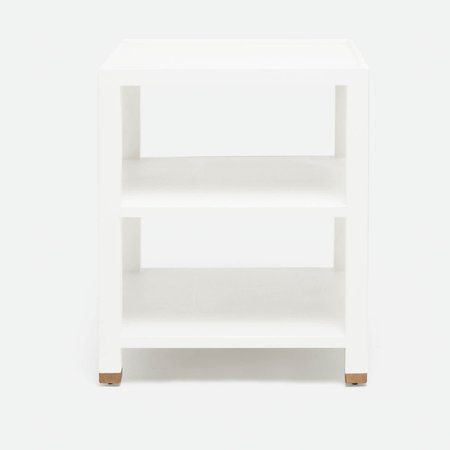 Made Goods Jarin Side Table White Faux Belgian Linen