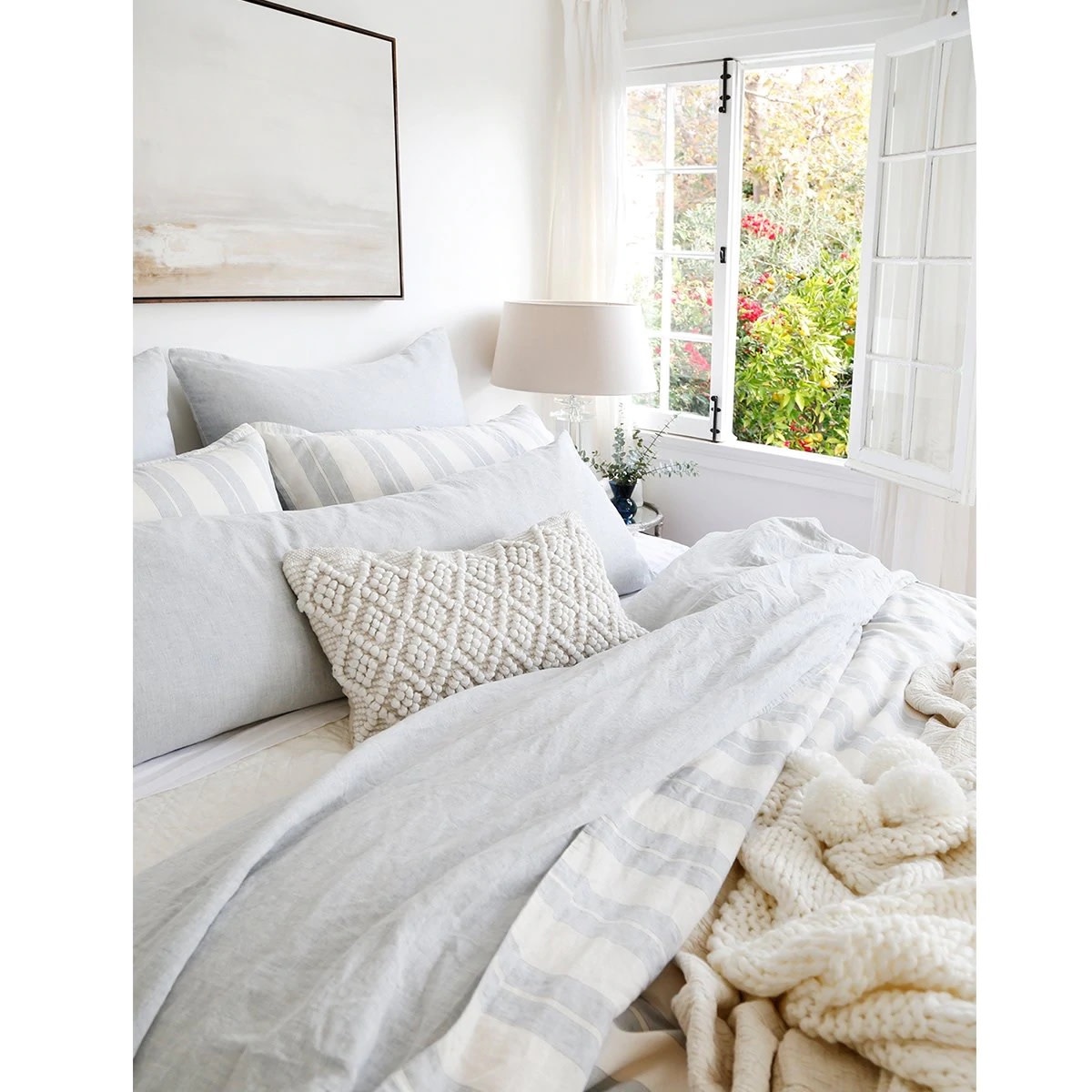 Pom Pom at Home Carter Ivory/Denim Duvet Cover