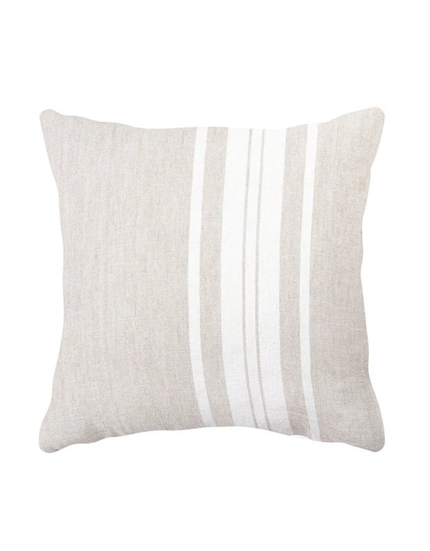 Anaya Home Natural Beige Bold Stripes 20x20 So Soft Linen Pillow