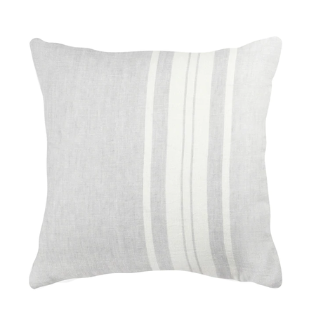 Anaya Home Light Grey Bold Stripes 20x20 So Soft Linen Pillow