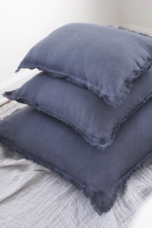 Anaya Home Navy Blue 26x26 So Soft Linen Pillow