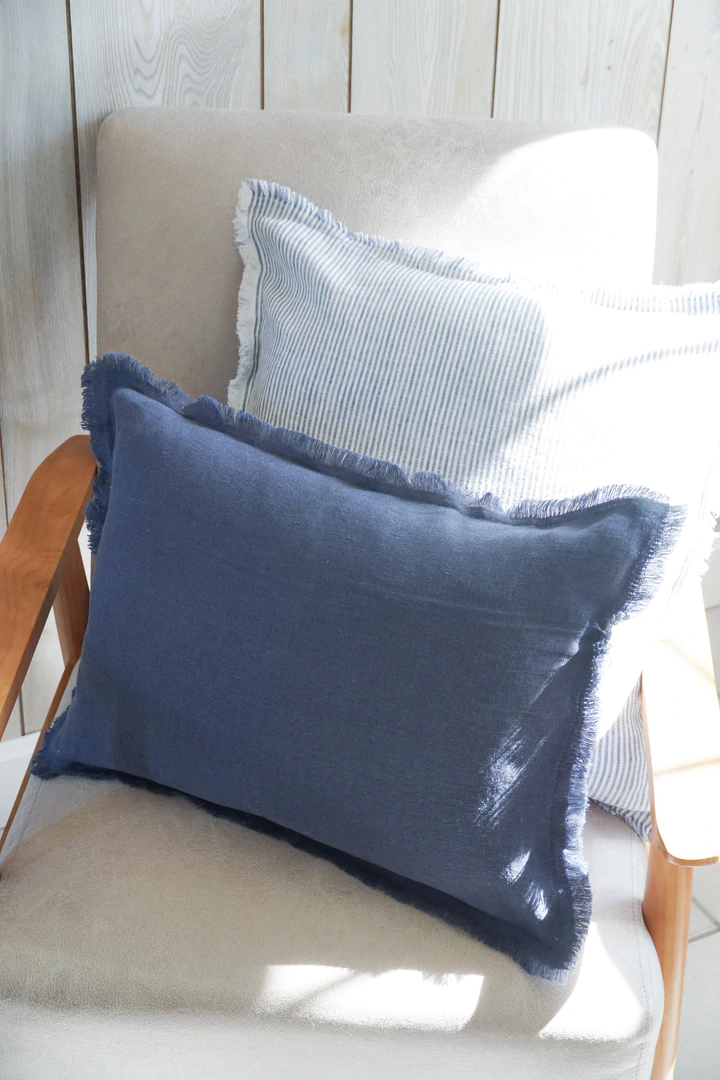 Anaya Home Navy Blue 26x26 So Soft Linen Pillow