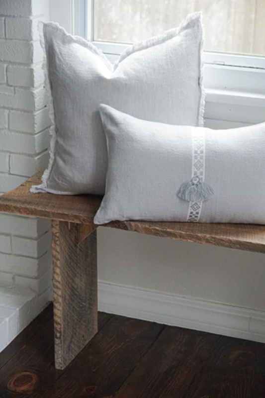 Anaya Home Light Grey Crossdye 26x26 So Soft Linen Pillow