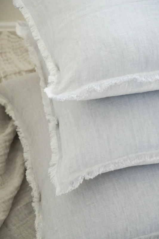 Anaya Home Light Grey Crossdye 26x26 So Soft Linen Pillow