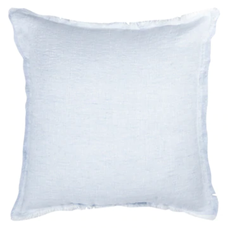 Anaya Home Sky Blue Fringe Soft Linen Pillow 20x20