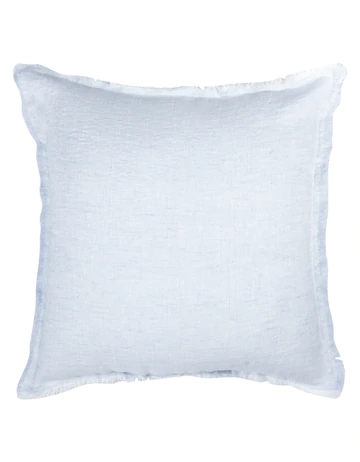 Anaya Home Sky Blue Fringe Soft Linen Pillow 20x20