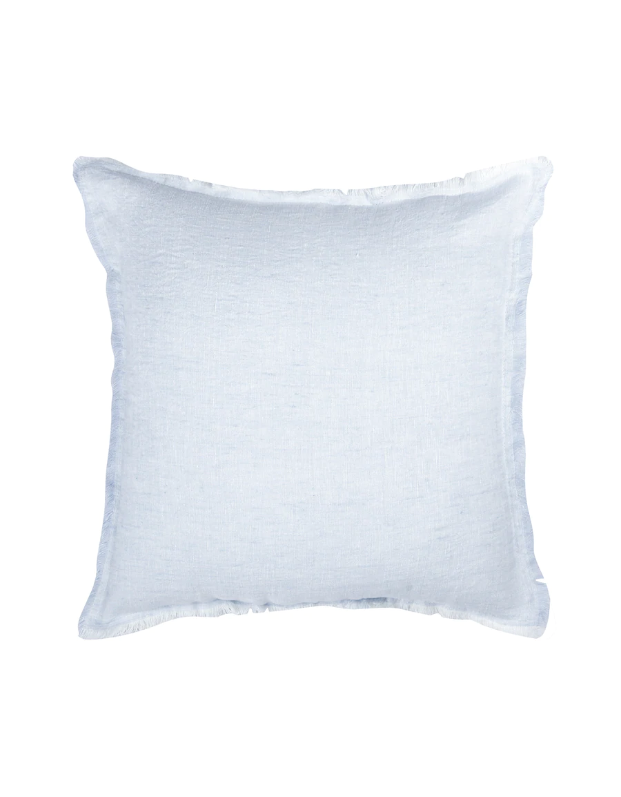 Anaya Home Sky Blue Fringe Soft Linen Pillow 26x26