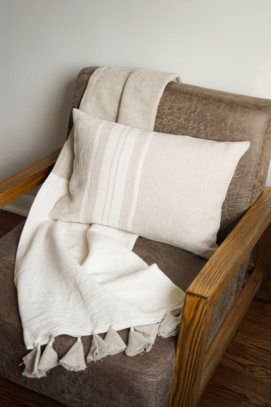 Natural linen blanket sale