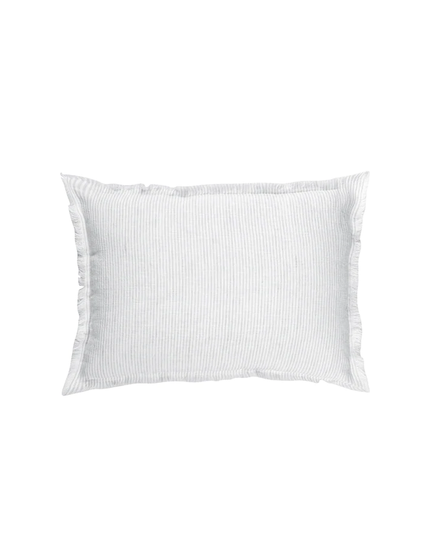 Anaya Home Light Grey & White Striped 14x20 So Soft Linen Pillow