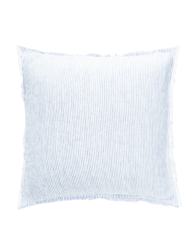 Anaya Home Sky Blue & White Striped 26x26 So Soft Linen Pillow