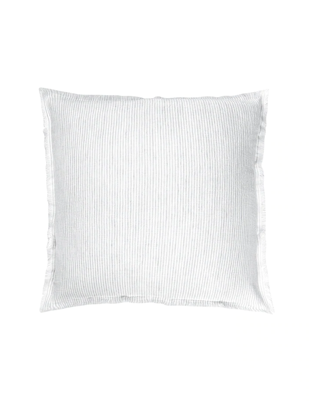 Anaya Home Light Grey & White Striped 20x20 So Soft Linen Pillow