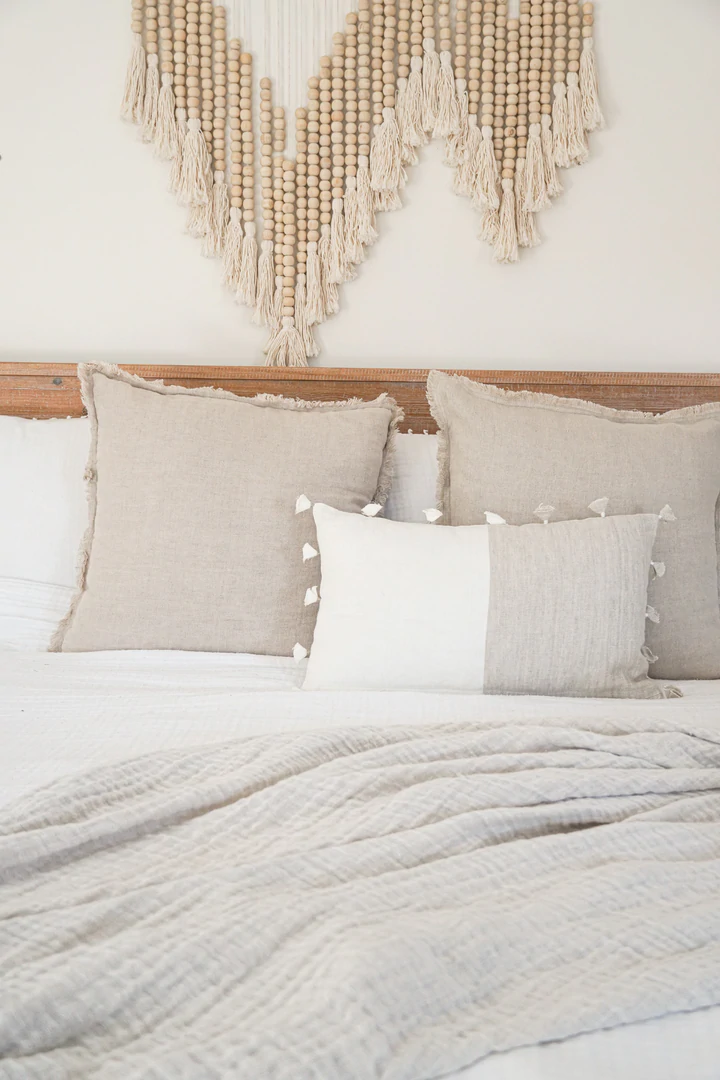 Anaya Home Natural Beige Tassels 12x20 So Soft Linen Pillow