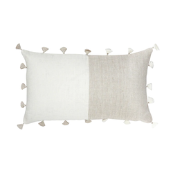 Anaya Home Natural Beige Tassels 12x20 So Soft Linen Pillow