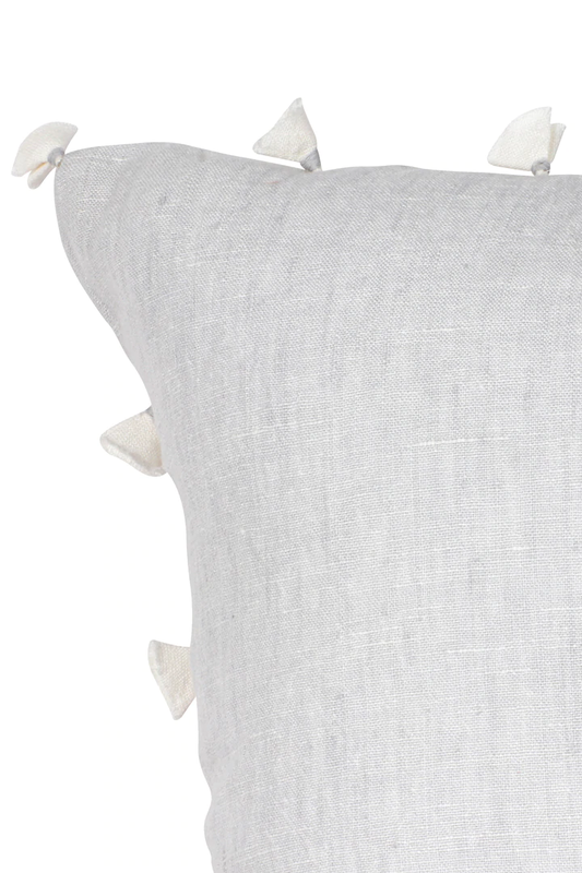 Anaya Home Light Grey Tassels 12x20 So Soft Linen Pillow