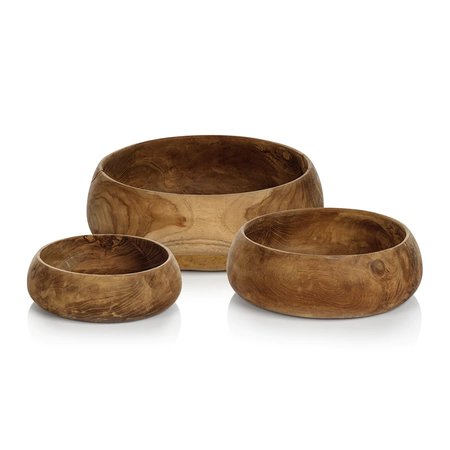 Zodax Bali Set of 3 Teak Root Bowls