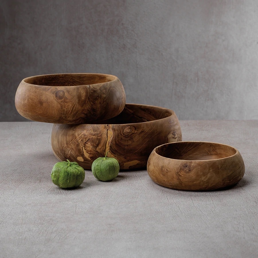 Zodax Bali Set of 3 Teak Root Bowls