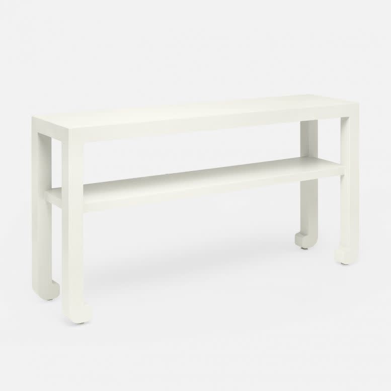 Made Goods Askel Console Pristine Faux Raffia 60"L X 14"W X 32"H
