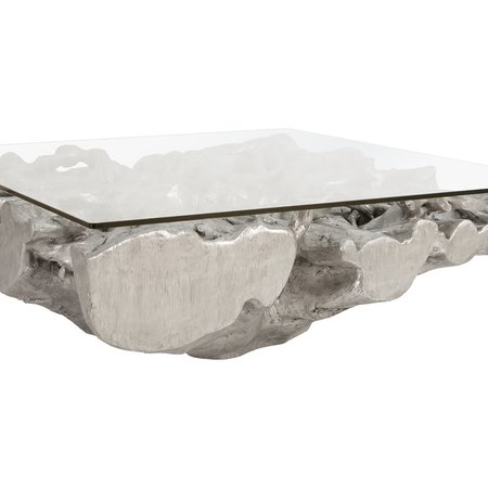 Phillip's Collection Square Root Silver Cast Coffee Table 48x48x17