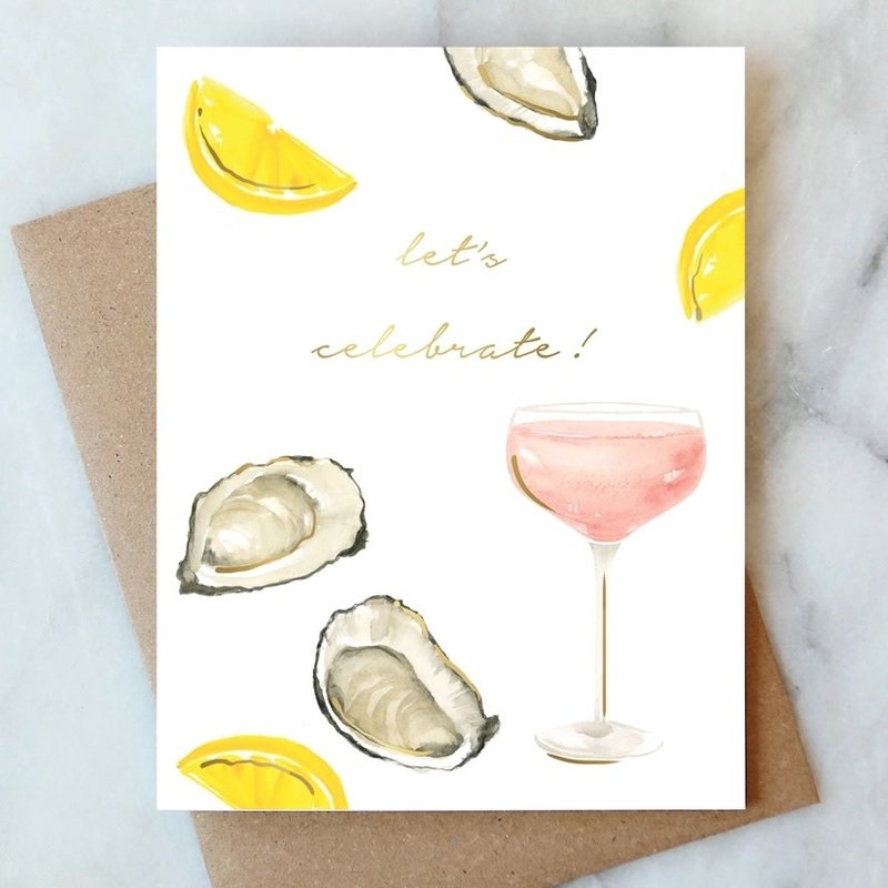 Abigail Jayne Design Oysters and Rose Celebration Card