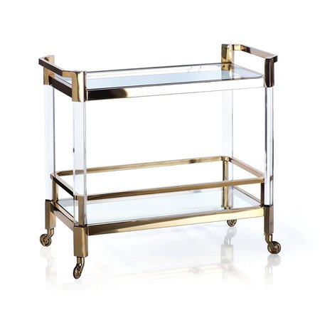 Zodax The Langham Bar Cart - Polished Gold