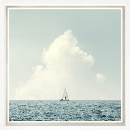 Trowbridge Sail Across The Sea Contemporary Silver with Linen Slip 35x35
